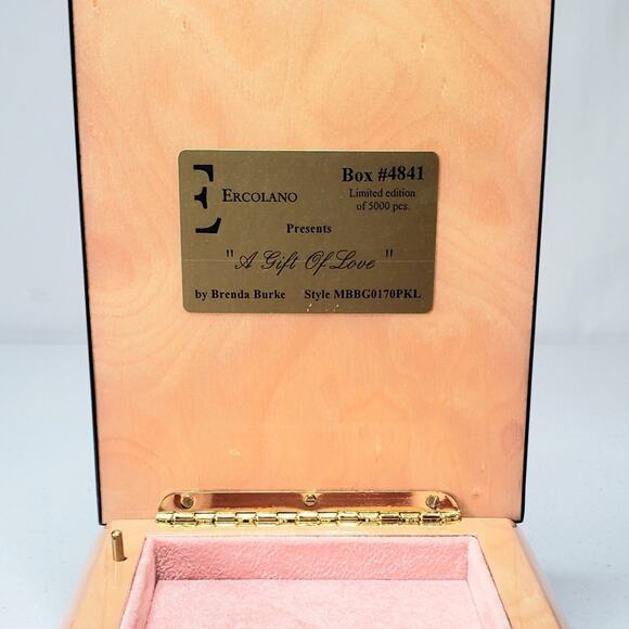 Ercolano Limited Edition "A Gift Of Love" Italian Jewelry Music Box - Picture 8 of 12